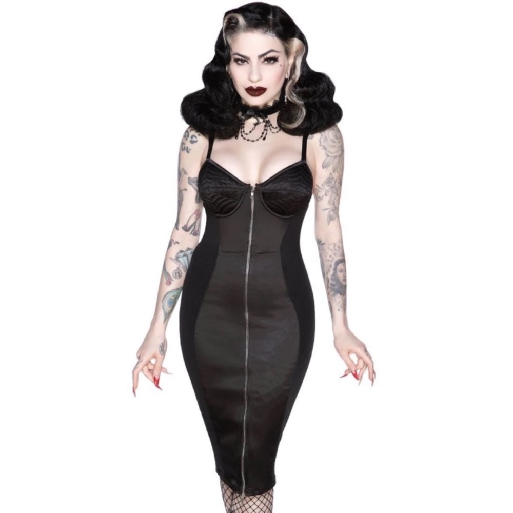 KILLSTAR HALLOWEEN SPIDER DEE VILLE MIDI DRESS NEW